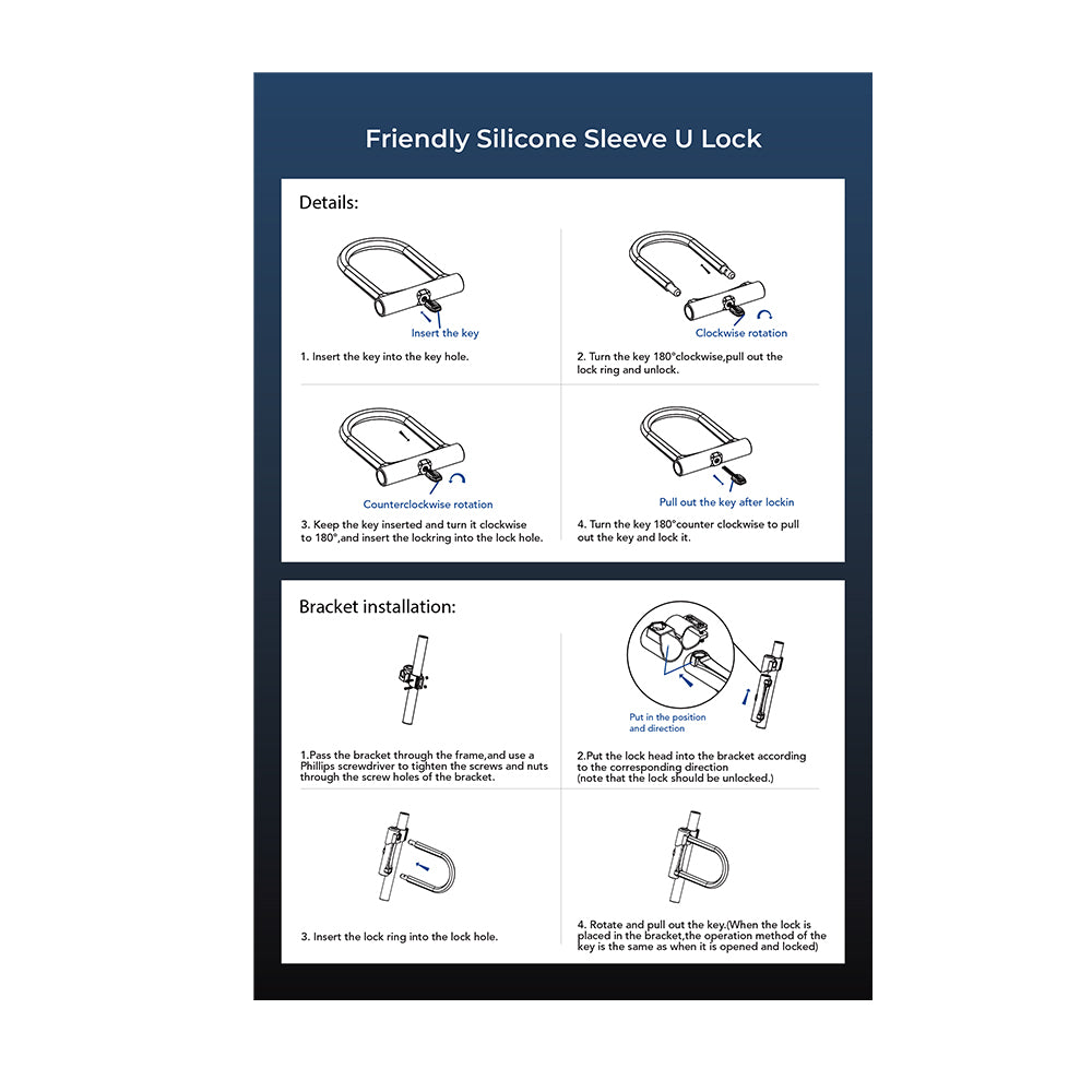 Heavy Duty Combination U Lock for Electric Scooter